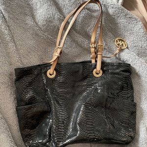 Michael Kors black leather tote